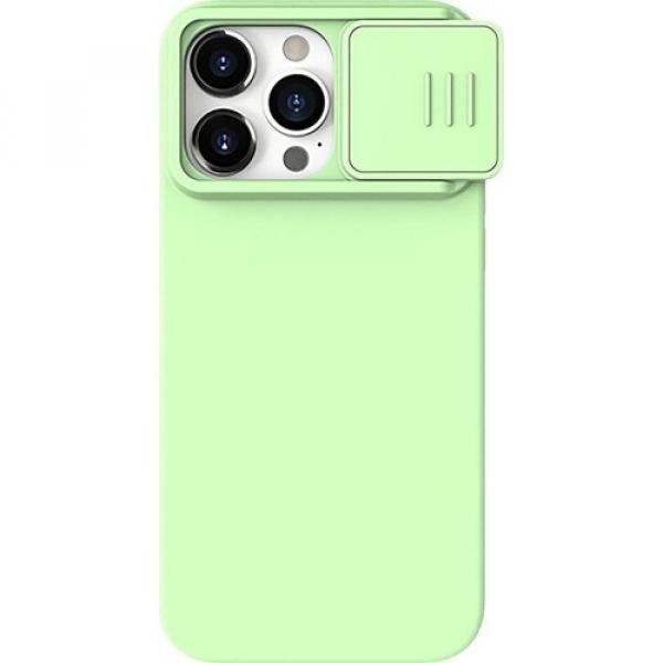 Etui z ochroną aparatu Nillkin CamShield Silky do iPhone 15 Pro Max, jasnozielone