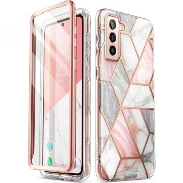 OUTLET: Etui pancerne Supcase i-Blason Cosmo SP Galaxy S22 5G, marmurowe różowe