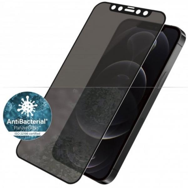 Szkło hartowane antybakteryjne Panzerglass CF Privacy Filter iPhone 12 / 12 Pro, przyciemniane