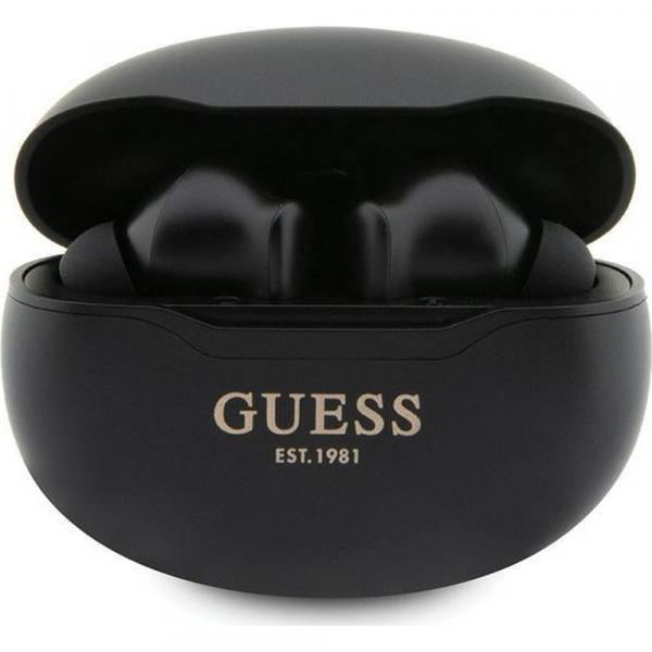 Bezprzewodowe słuchawki dokanałowe Guess Classic EST TWS + Stacja dokująca/powerbank, czarne