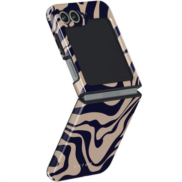 Etui Burga Vigilant Tough do Galaxy Z Flip7 FE / Z Flip6, beżowo-granatowe
