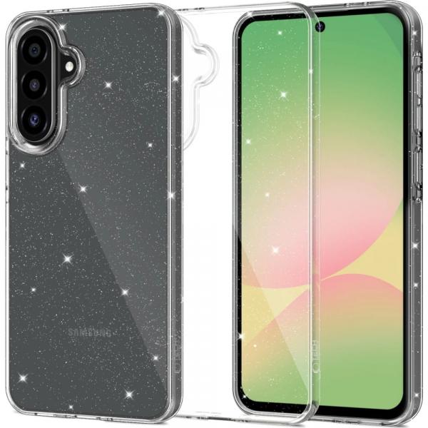Etui Tech-Protect Flexair do Galaxy A36 5G, przezroczyste brokatowe