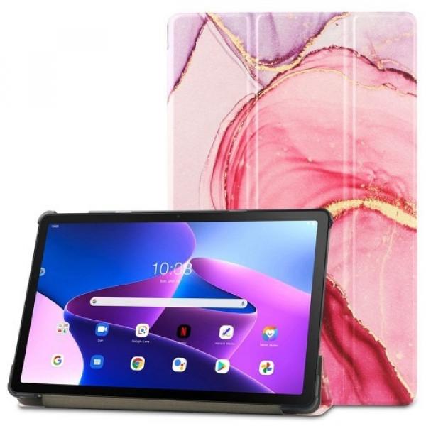 Etui Tech Protect Smartcase do Lenovo Tab M10 Plus 10.6 gen.3, marmurowe różowe