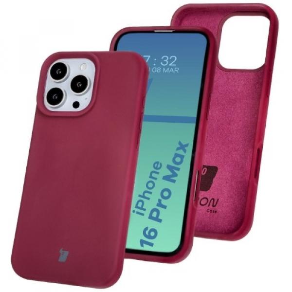 Silikonowe etui Bizon Soft Case do iPhone 16 Pro Max, ciemnofioletowe