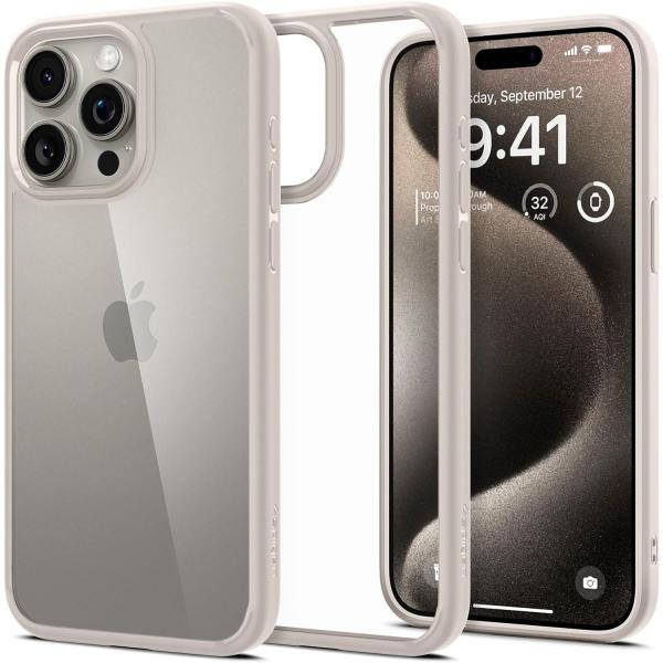 OUTLET: Etui Spigen Ultra Hybrid do iPhone 15 Pro Max, przezroczysto-beżowe