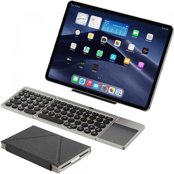 Klawiatura bezprzewodowa Dux Ducis Tri-Fold Wireless Keyboard Bluetooth 5.2, czarno-szara