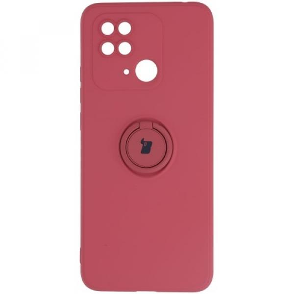 Etui Bizon Case Silicone Ring Sq do Redmi 10C, brudny róż