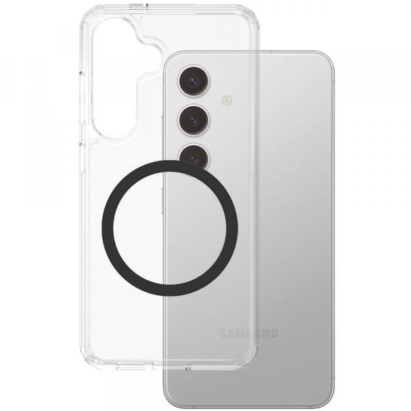Etui CARE by PanzerGlass Flagship Urban Combat Qi do Galaxy S25 Plus, czarno-przezroczyste