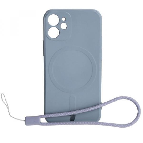 Etui Bizon Case Silicone MagSafe Sq do Apple iPhone 12 Mini, szare