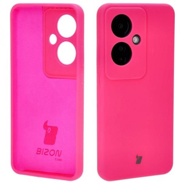 Silikonowe etui Bizon Soft Case do Oppo Reno11 F 5G, neonowo-różowe