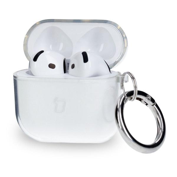 Elastyczne etui z karabińczykiem Bizon Case Headphone Clear do AirPods 4, przeźroczyste