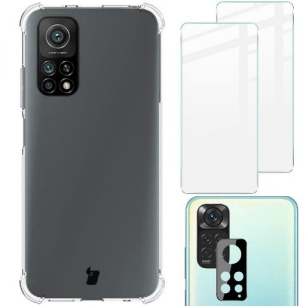 Etui + 2x szkło + obiektyw Bizon Case Clear Pack Xiaomi do Redmi Note 11S 4G, przezroczyste