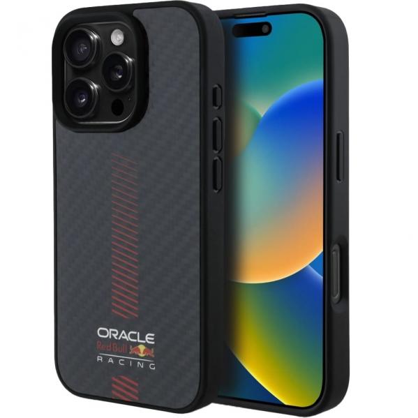Etui Red Bull Carbon Fiber Powerbar do MagSafe do iPhone 16 Pro Max, czarne