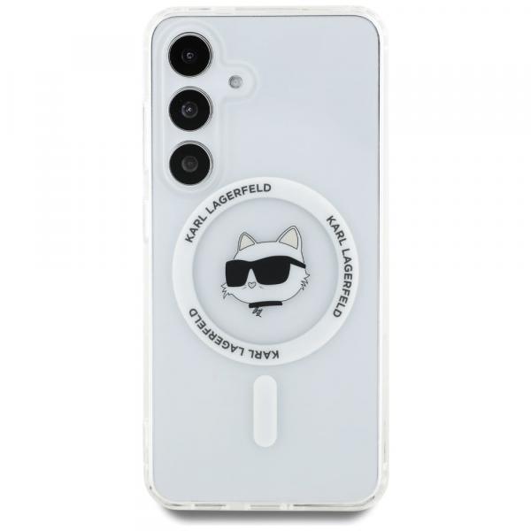 OUTLET: Etui Karl Lagerfeld Button Choupette Head do MagSafe do Galaxy S25 Plus, przezroczyste