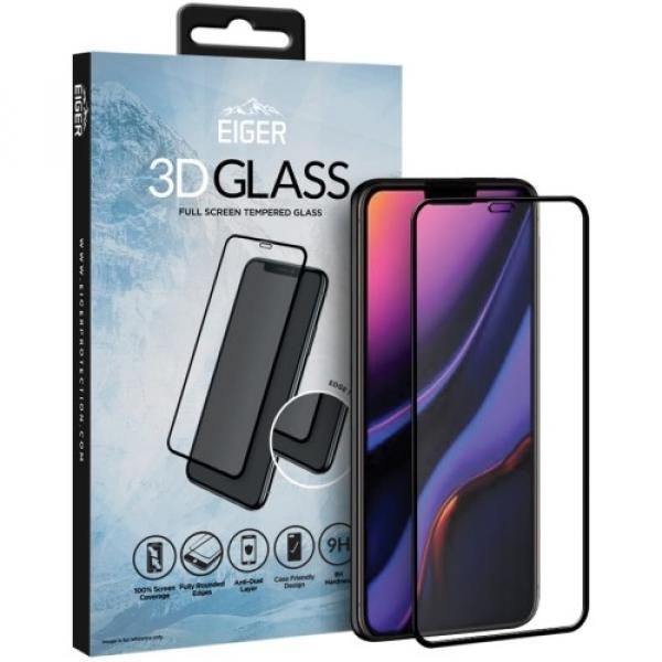 Szkło do etui Eiger 3D Glass iPhone 11, XR, czarne