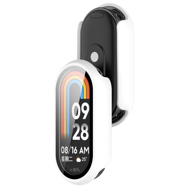 Etui ze szkłem do zegarka Bizon Case+Glass Watch do Xiaomi Smart Band 10, białe