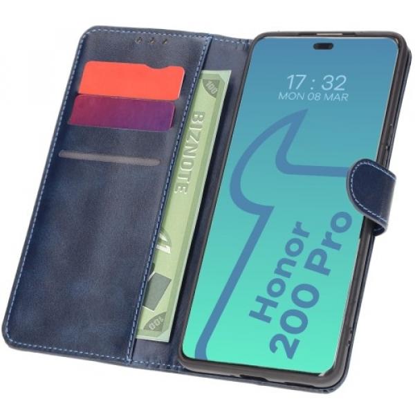 Etui z klapką Bizon Case Pocket do Honor 200 Pro, granatowe