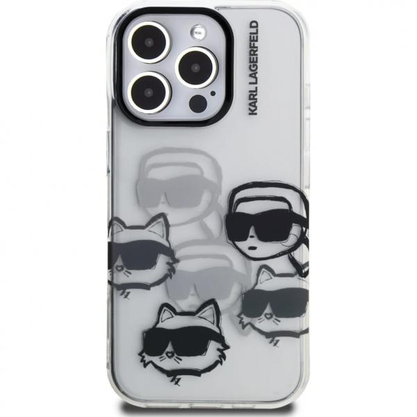 Etui Karl Lagerfeld IML Multi K&C Head Pattern do iPhone 16 Pro, różowe
