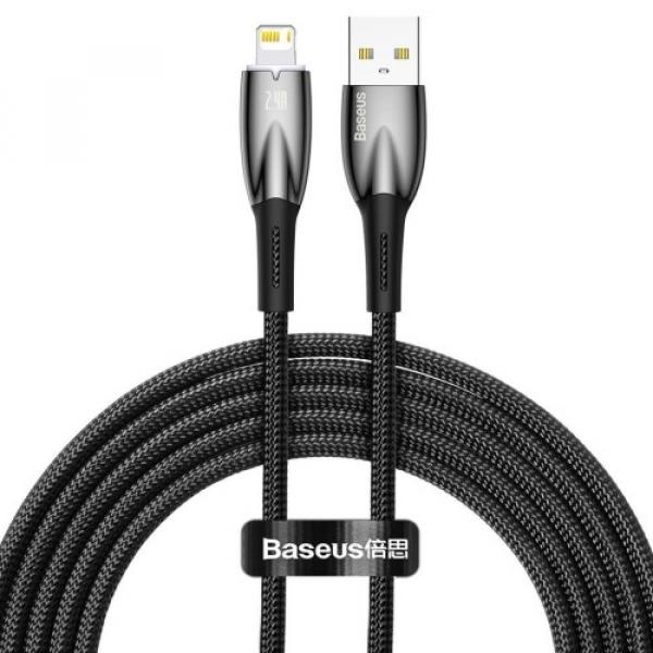 Kabel Baseus Glimmer Series USB-A do Lightning, 2.4A, 480Mb/s, 2m, czarny