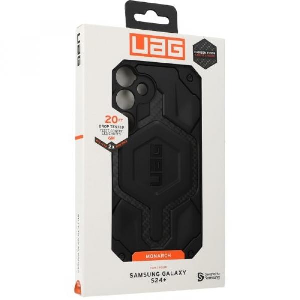 Etui pancerne Urban Armor Gear UAG Monarch do Galaxy S24 Plus, czarne karbonowe