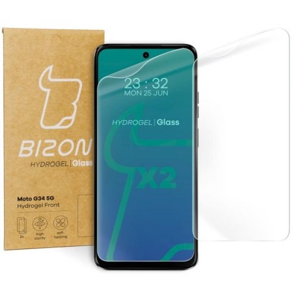 Folia hydrożelowa na ekran Bizon Glass Hydrogel Front do Motorola Moto G34 / G45 5G, 2 sztuki