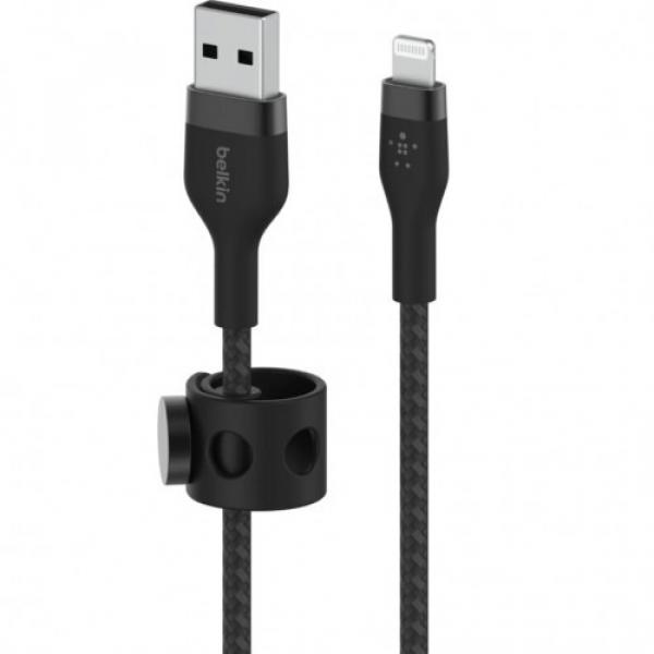 Kabel Belkin Boost Charge Pro Flex Braided MFi USB-A do Lightning 3m, czarny