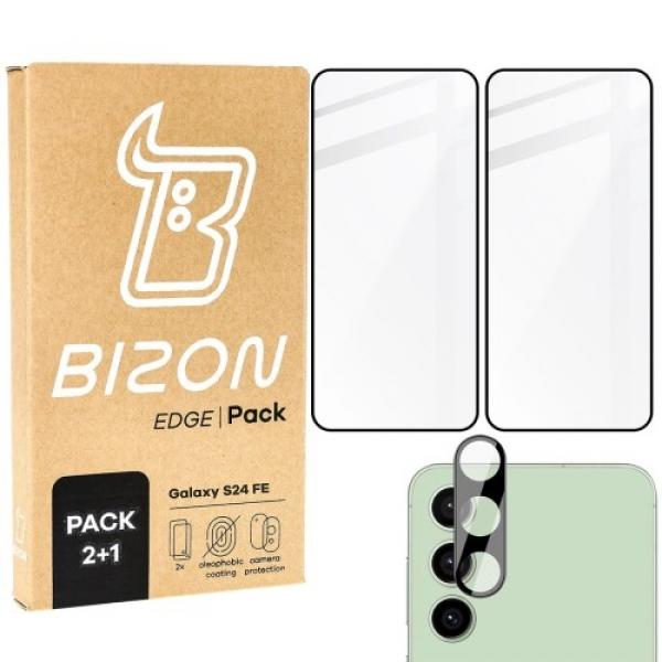 2x Szkło + szybka na aparat Bizon Edge 2 Pack do Galaxy S24 FE