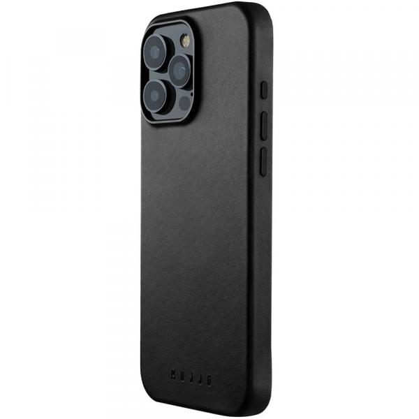 OUTLET: Etui Mujjo Full Leather Case do MagSafe do iPhone 16 Pro Max, czarne