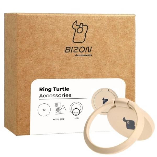 Uchwyt na palec Bizon Accessories Ring Turtle uniwersalny, kawowy