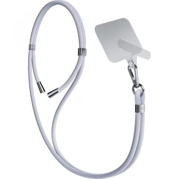 Smycz do telefonu 3mk EasyClip sznurek, szara ze srebrnymi dodatkami