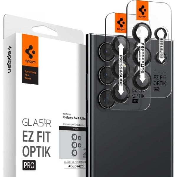 Szkło na aparat Spigen Glas.tR Ez Fit Optik Pro 2-Pack do Galaxy S24 Ultra, czarne