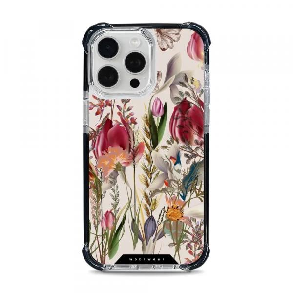 Etui ochronne do iPhone 15 Pro Max do MagSafe, Mobiwear Elite Bumper, bukiet kwiatów