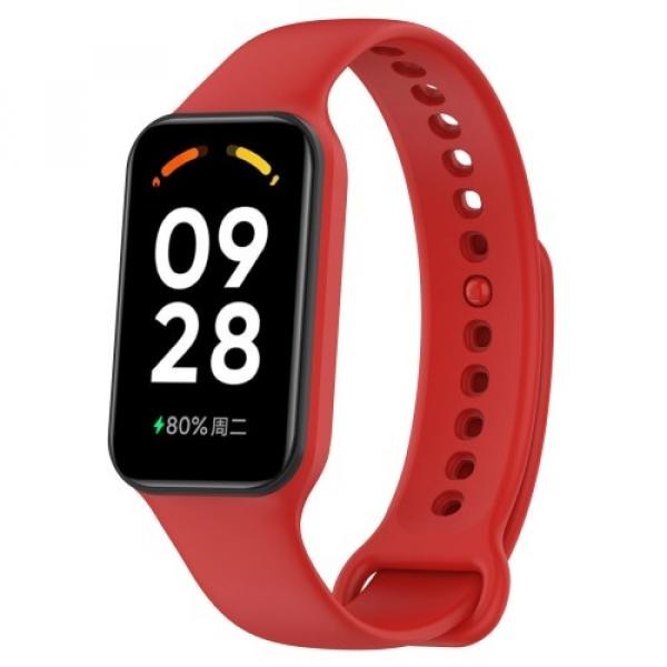 Etui z paskiem Bizon Strap + Case Watch Dots do Xiaomi Redmi Smart Band 2 / Xiaomi Mi Band 8 Active, czerwone