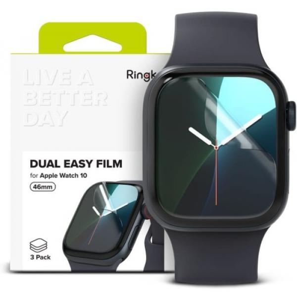 Folia Ringke Dual Easy Film do Apple Watch 10 46mm, 3 sztuki