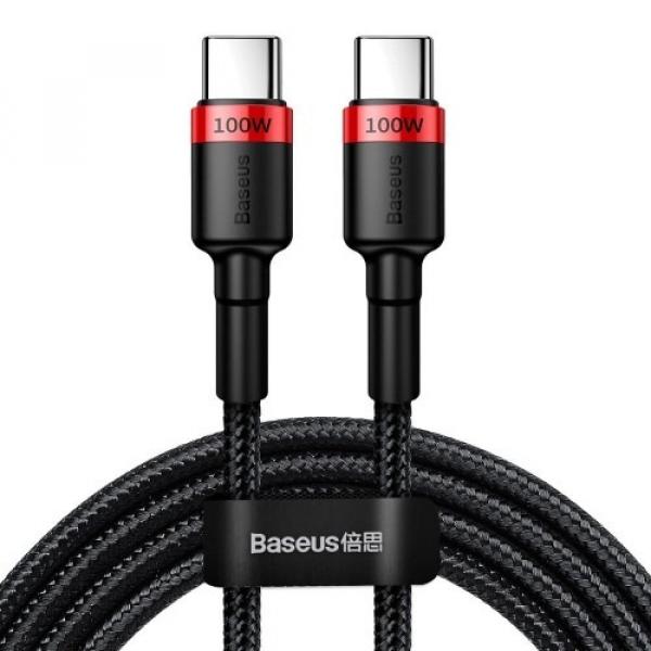 Kabel Baseus Cafule 100W 5A USB-C do USB-C 2m, czarno-czerwony