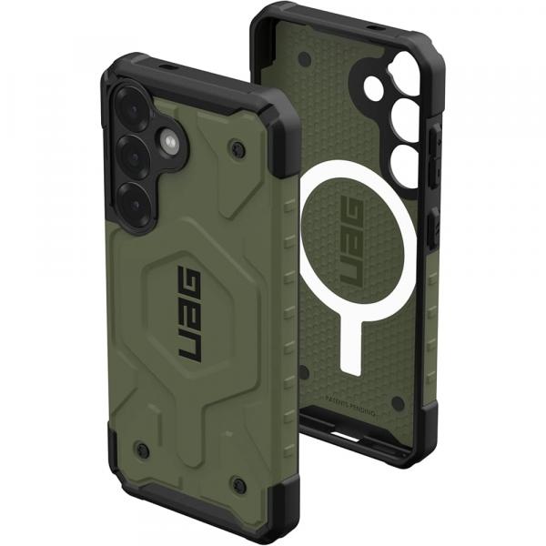 Etui pancerne Urban Armor Gear Pathfinder Magnet do Galaxy S25, zielone z czarnym