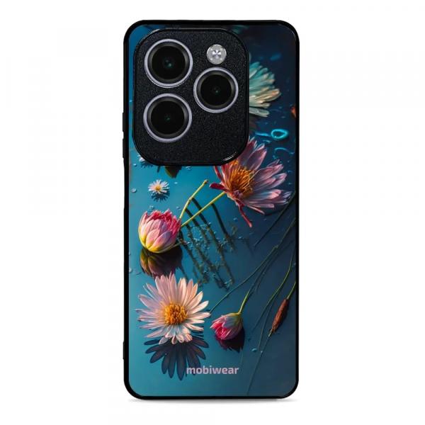 Etui ochronne do Infinix Hot 40 Pro, Mobiwear Glossy Case, niebiesko-kwieciste