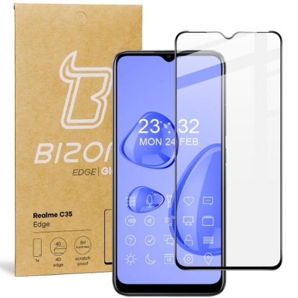 Szkło hartowane Bizon Glass Edge do Realme C35, czarne