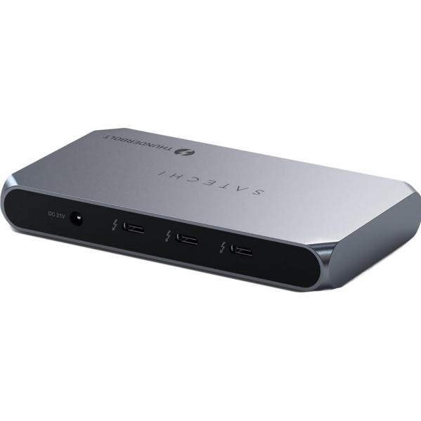 Hub USB-C, Satechi Thunderbolt 4 Slim Hub Pro, DC 20V / USB 3.2 Gen 2 / 3x Thunderbolt 4, szary