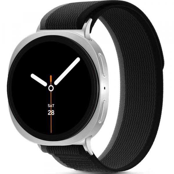 Pasek Tech-Protect Nylon Stripe do Galaxy Watch 8 40 mm / 44 mm / 8 Classic 46 mm, czarno-pomarańczowy
