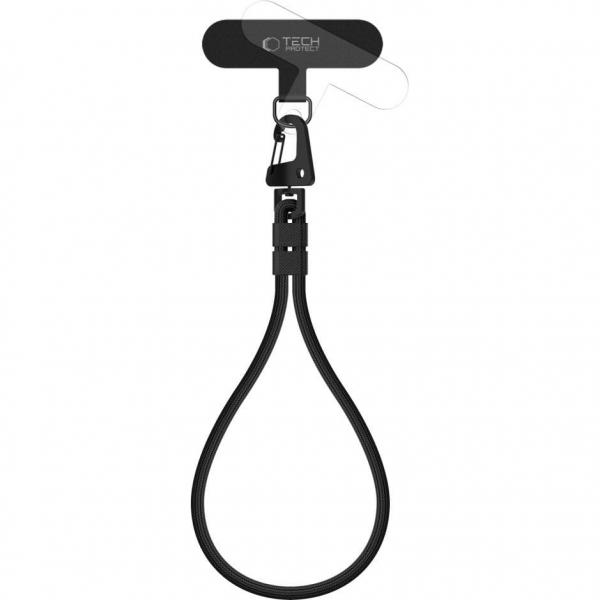 Smyczka na nadgarstek do telefonu Tech-Protect C8S Rope Wrist Strap, czarna