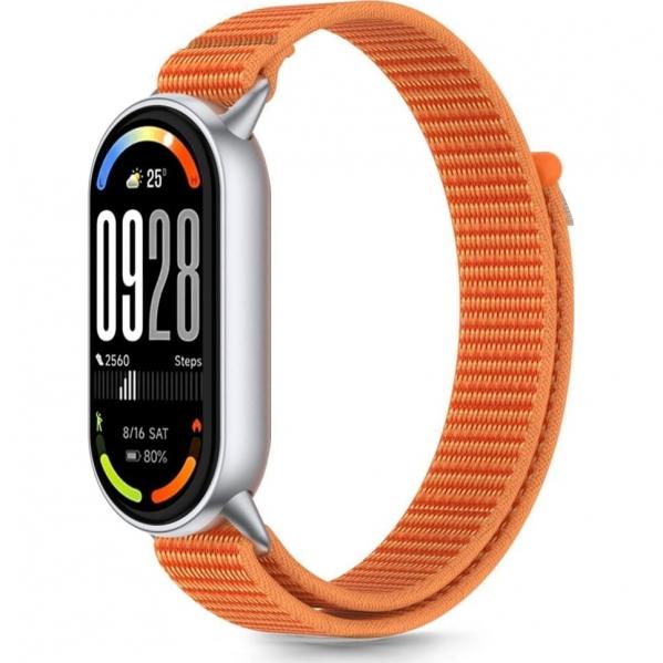 Pasek Tech-Protect Nylon do Xiaomi Smart Band 10 / 9 / 9 NFC / 8, pomarańczowo-szary