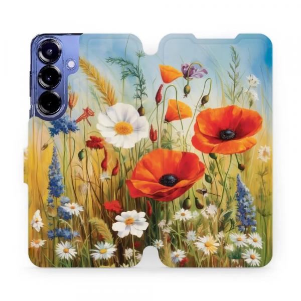 Etui z klapką do Galaxy S25 Plus, Mobiwear Book, łąkowe kwiaty