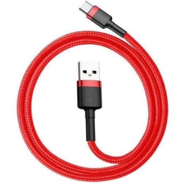 Kabel Baseus Cafule 3A USB-A do USB-C 1m, czerwono-czerwony