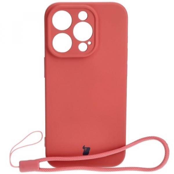 Etui Bizon Case Silicone do iPhone 15 Pro, brudny róż