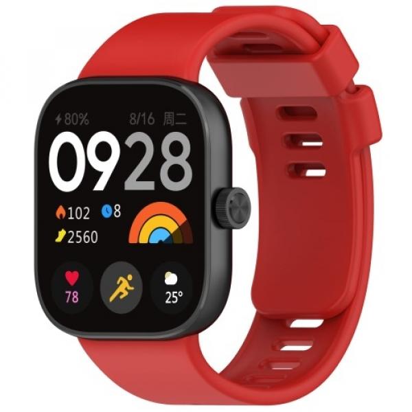 Pasek Bizon Strap Watch Silicone do Xiaomi Redmi Watch 4 / Xiaomi Band 8 Pro, czerwony