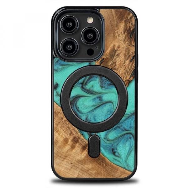 Drewniane etui do iPhone 14 Pro, Bewood Unique Turquoise