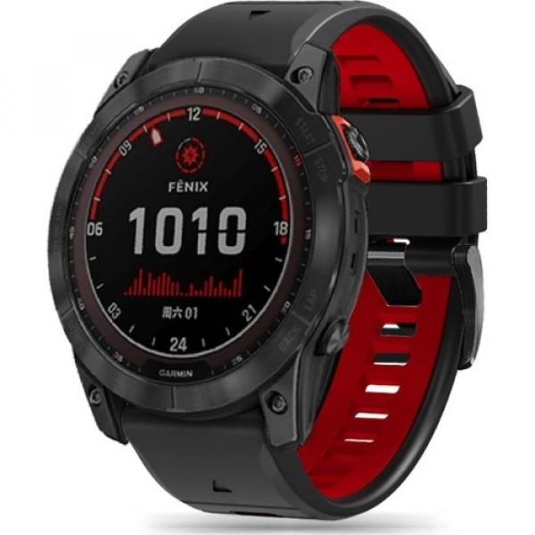 Pasek Tech-Protect Iconband Pro, QuickFit 26mm do Garmin Fenix 8 (51 mm) / 7X Pro / 7X / 6X Pro, czarno-czerwone