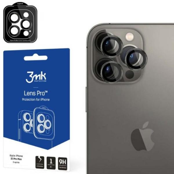 Osłona na aparat 3mk Lens Protection Pro 1 zestaw dla iPhone 15 Pro Max, grafitowe