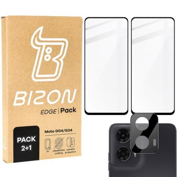 2x Szkło + szybka na aparat Bizon Edge 2 Pack do Motorola Moto G04/G24